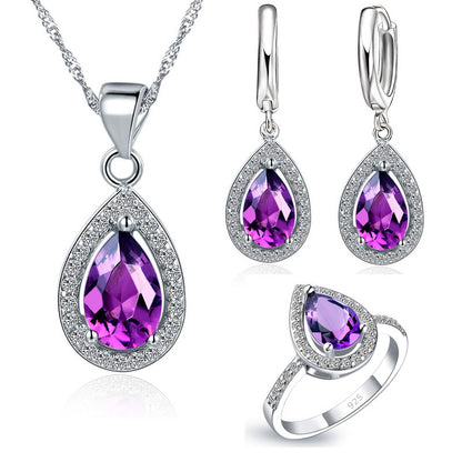 Emma Purple Luxury Silver Set