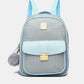 PU Leather Backpack with Pom-Pom Pendant