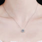 1 Carat Moissanite Round Pendant Chain Necklace