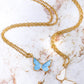 Butterfly Pendant Copper 14K Gold-Plated Necklace