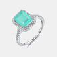 925 Sterling Silver Rectangle Shape Tourmaline Ring