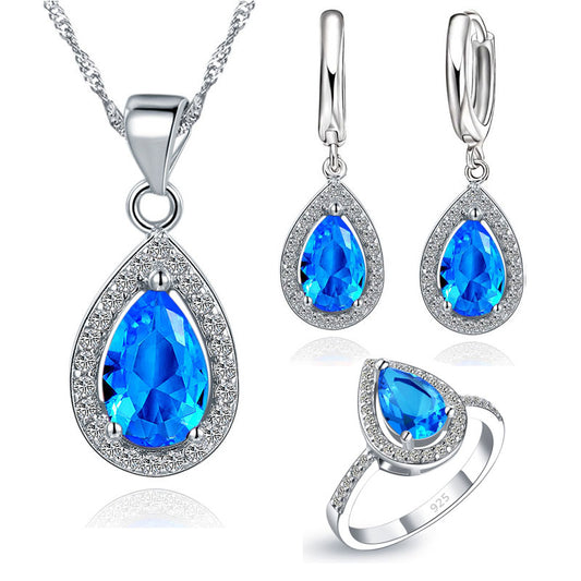 Emma Blue Luxury Silver Set