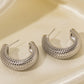 Stainless Steel Scale C-Hoop Earrings
