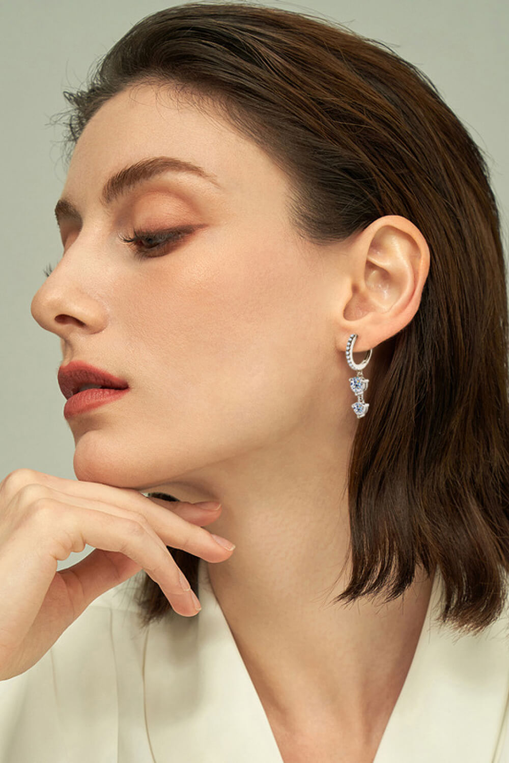 Adored Be The One Moissanite Drop Earrings