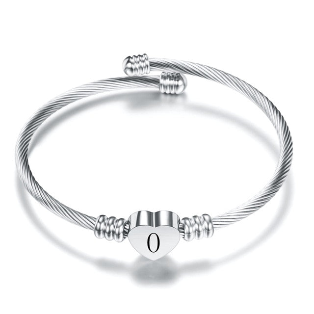 O Initial Bracelet | Stainless Steel Silver
