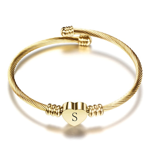 S Initial Bracelet | Stainless Steel